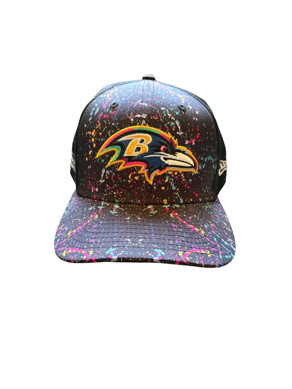 New Era Black Paint-Splash Baltimore Ravens Snapback